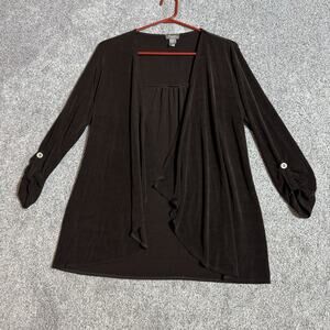 Vintage Y2K Travelers By Chicos Cardigan Womens 0 US Small Flowy Lagenlook USA